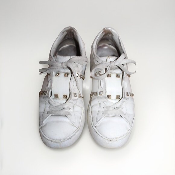 Valentino Garavani Women valentino garavani rockstud untitled white leather stud size 39 EU 9 US